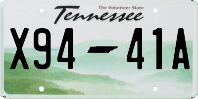 TN license plate X9441A