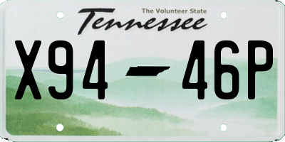 TN license plate X9446P