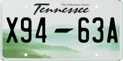 TN license plate X9463A
