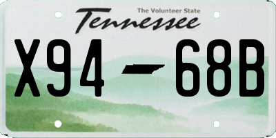 TN license plate X9468B
