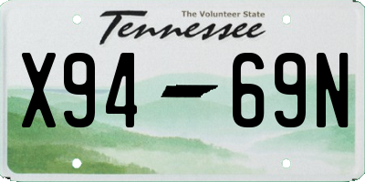 TN license plate X9469N