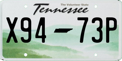 TN license plate X9473P