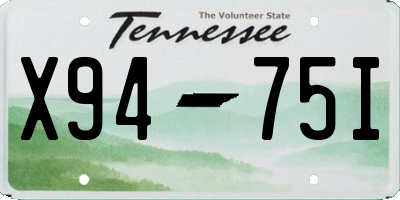 TN license plate X9475I