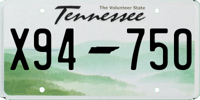 TN license plate X9475O