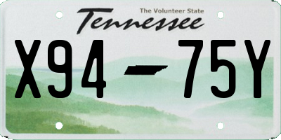 TN license plate X9475Y