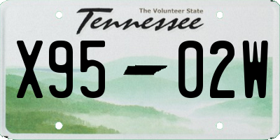 TN license plate X9502W