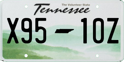 TN license plate X9510Z