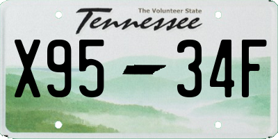 TN license plate X9534F