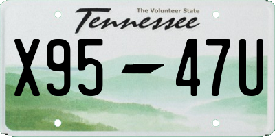 TN license plate X9547U