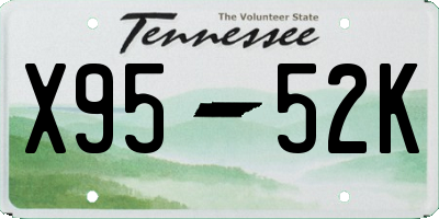 TN license plate X9552K
