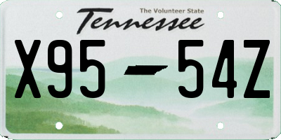 TN license plate X9554Z