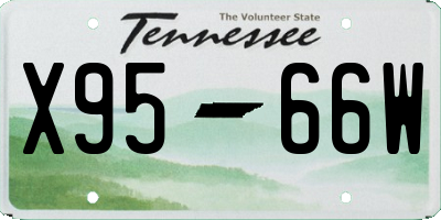 TN license plate X9566W