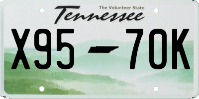 TN license plate X9570K