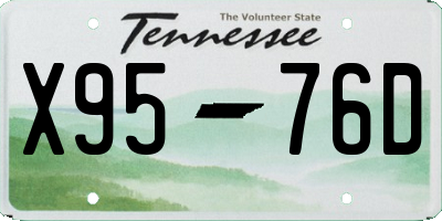 TN license plate X9576D