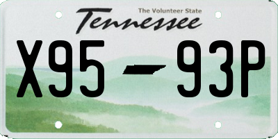 TN license plate X9593P