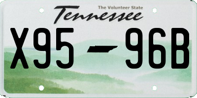 TN license plate X9596B