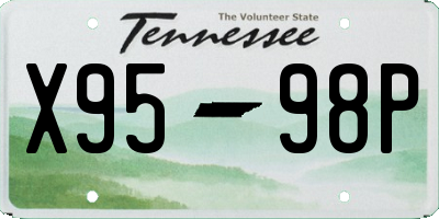 TN license plate X9598P