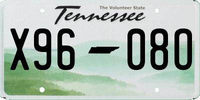 TN license plate X9608O