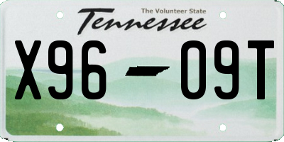 TN license plate X9609T