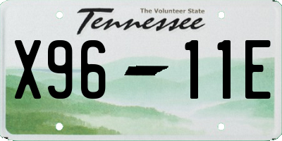 TN license plate X9611E