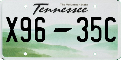 TN license plate X9635C