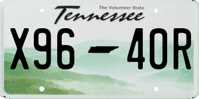 TN license plate X9640R