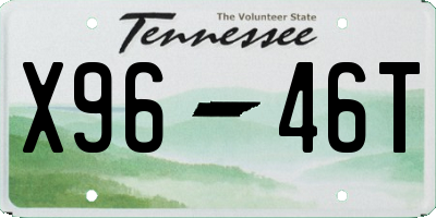TN license plate X9646T
