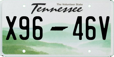 TN license plate X9646V