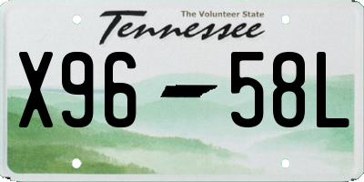 TN license plate X9658L
