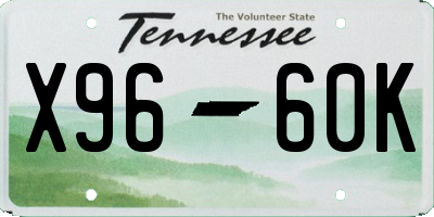 TN license plate X9660K