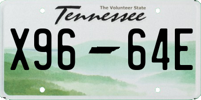 TN license plate X9664E