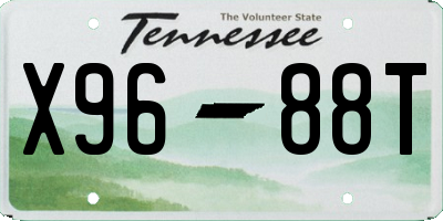 TN license plate X9688T