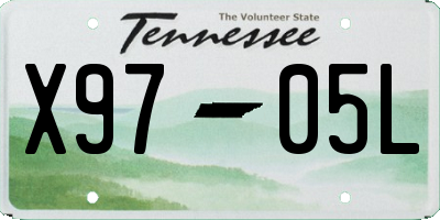 TN license plate X9705L