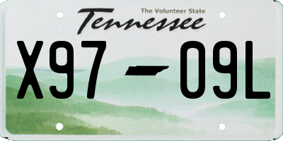 TN license plate X9709L