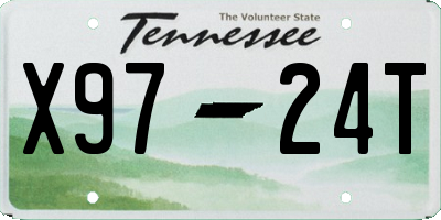 TN license plate X9724T