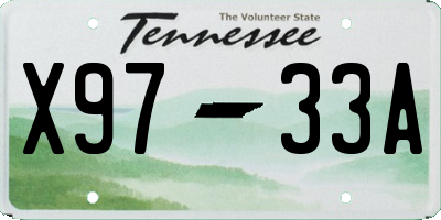 TN license plate X9733A