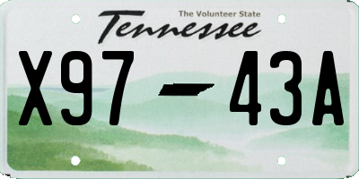 TN license plate X9743A