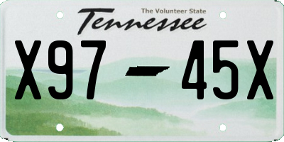 TN license plate X9745X