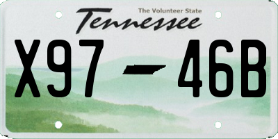 TN license plate X9746B