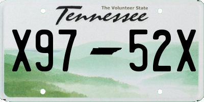 TN license plate X9752X