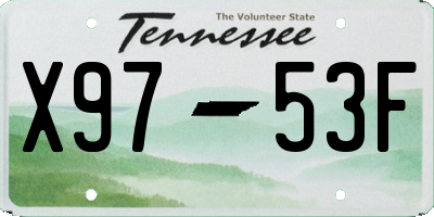 TN license plate X9753F