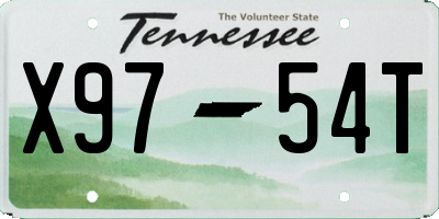 TN license plate X9754T