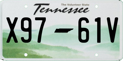 TN license plate X9761V