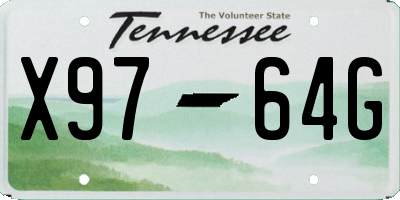 TN license plate X9764G
