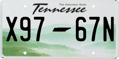 TN license plate X9767N