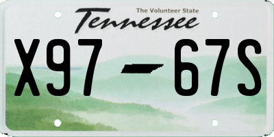 TN license plate X9767S