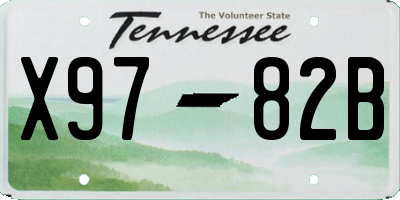 TN license plate X9782B