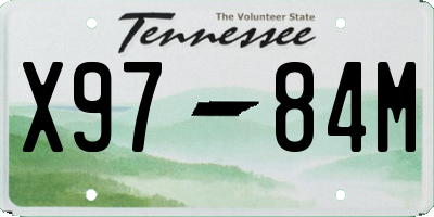 TN license plate X9784M