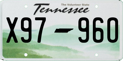 TN license plate X9796O