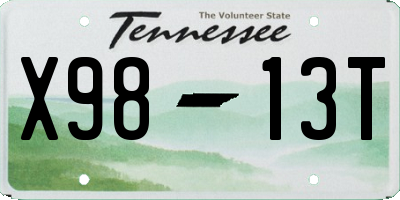 TN license plate X9813T